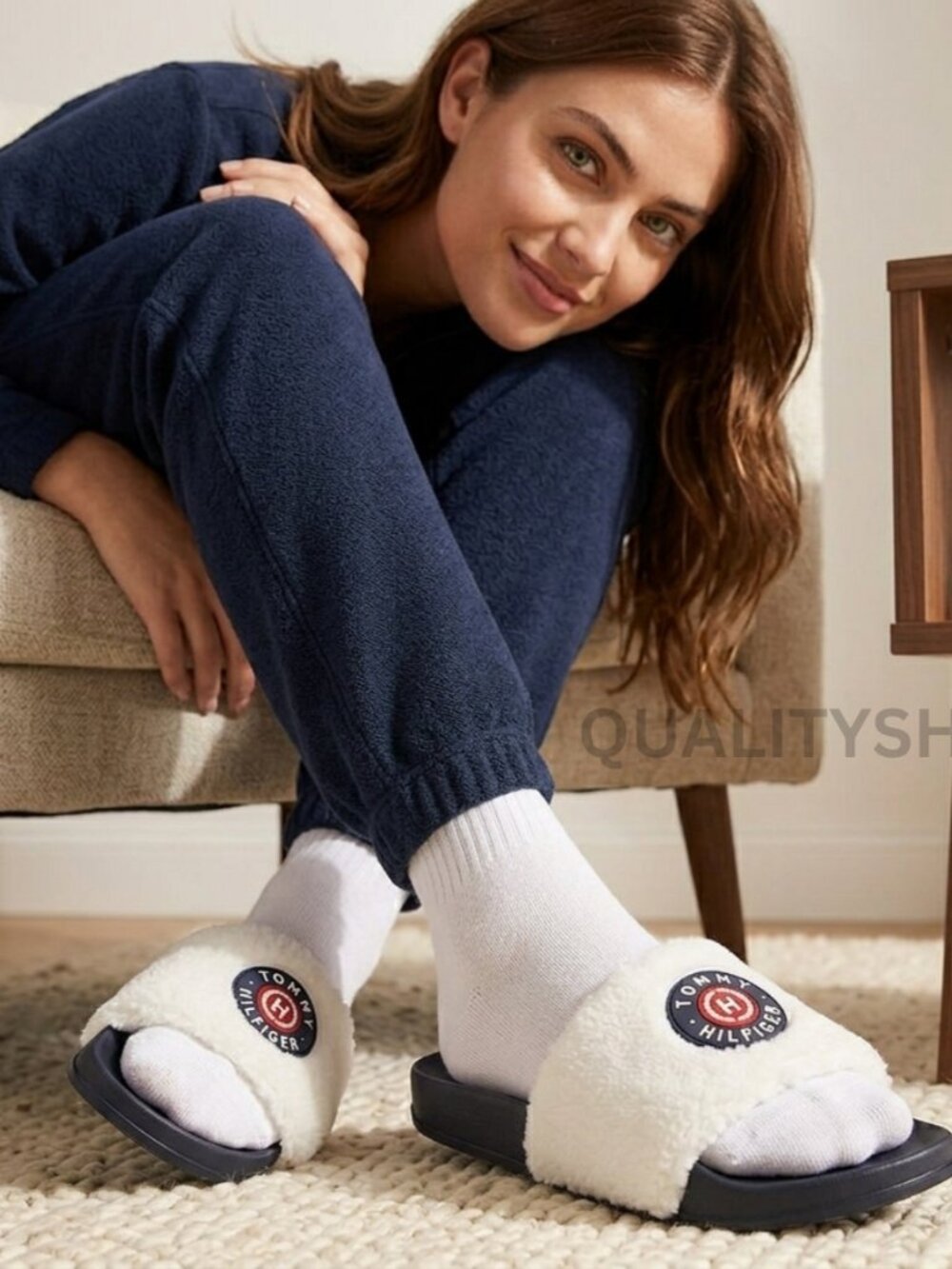 Women's Tommy Hilfiger,  Faux Fur Slide